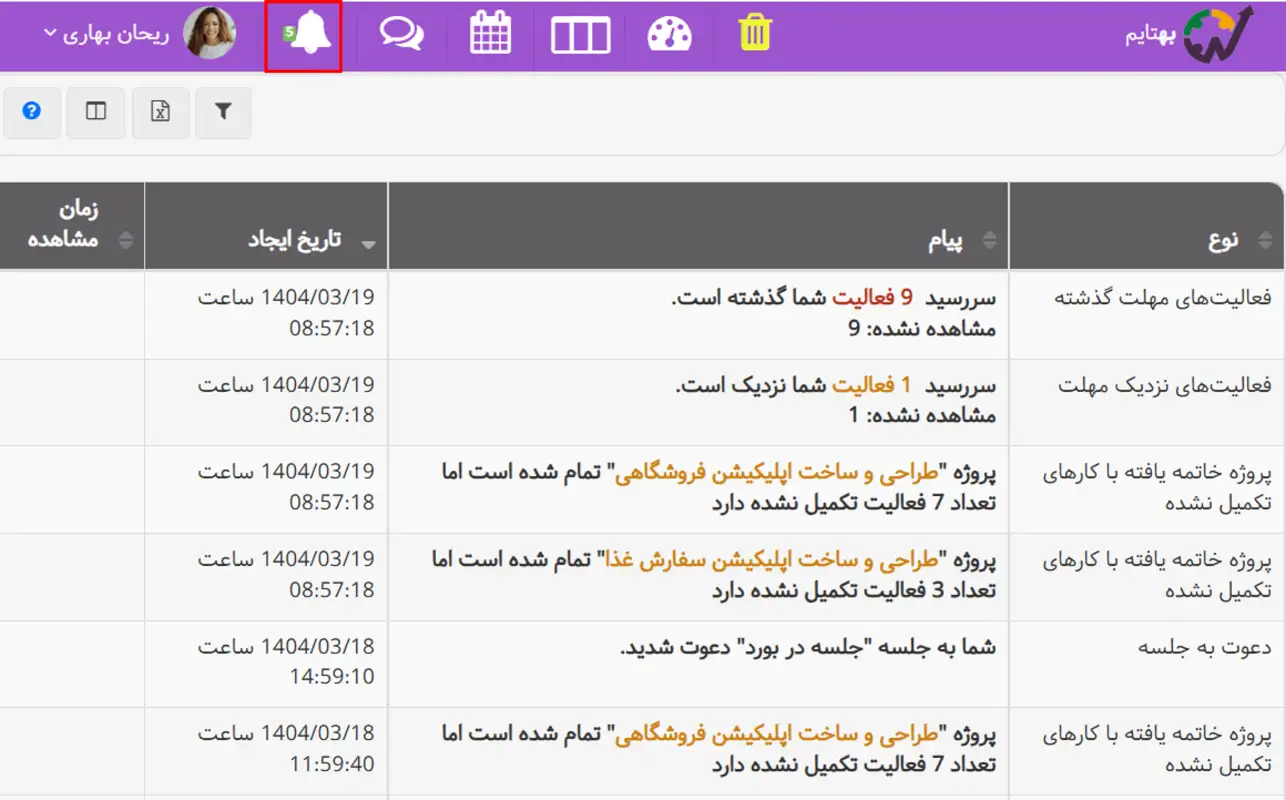 صندوق اطلاع رسانی بهتایم